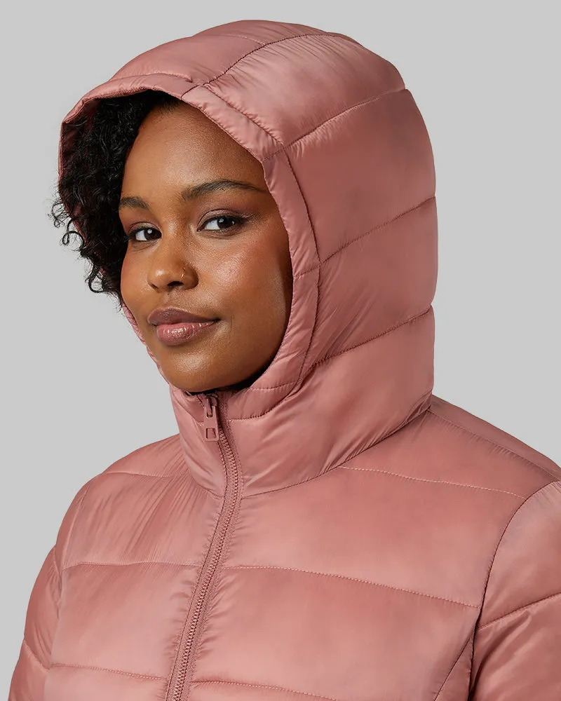 WOMEN'S LIGHTWEIGHT POLY-FILL PACKABLE HOODED JACKET