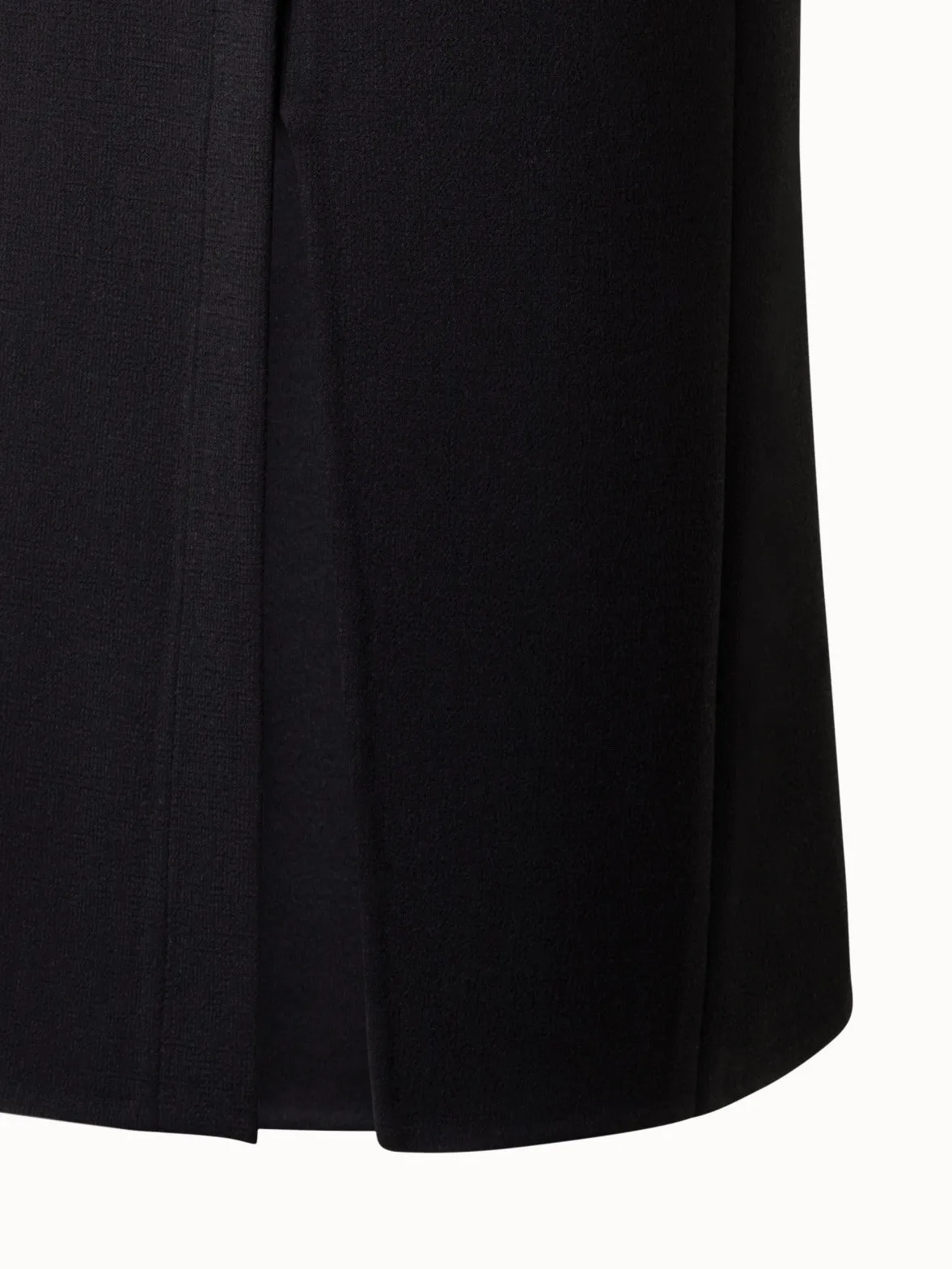 Wool Crêpe Pencil Skirt with Asymmetrical Slit